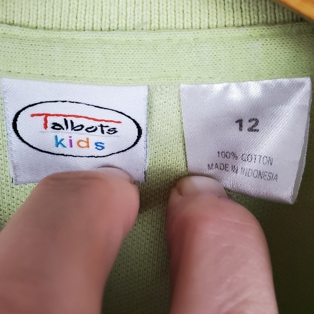 Talbots Kids Green Polo Shirt. Youth 12. #305 - Picture 4 of 9